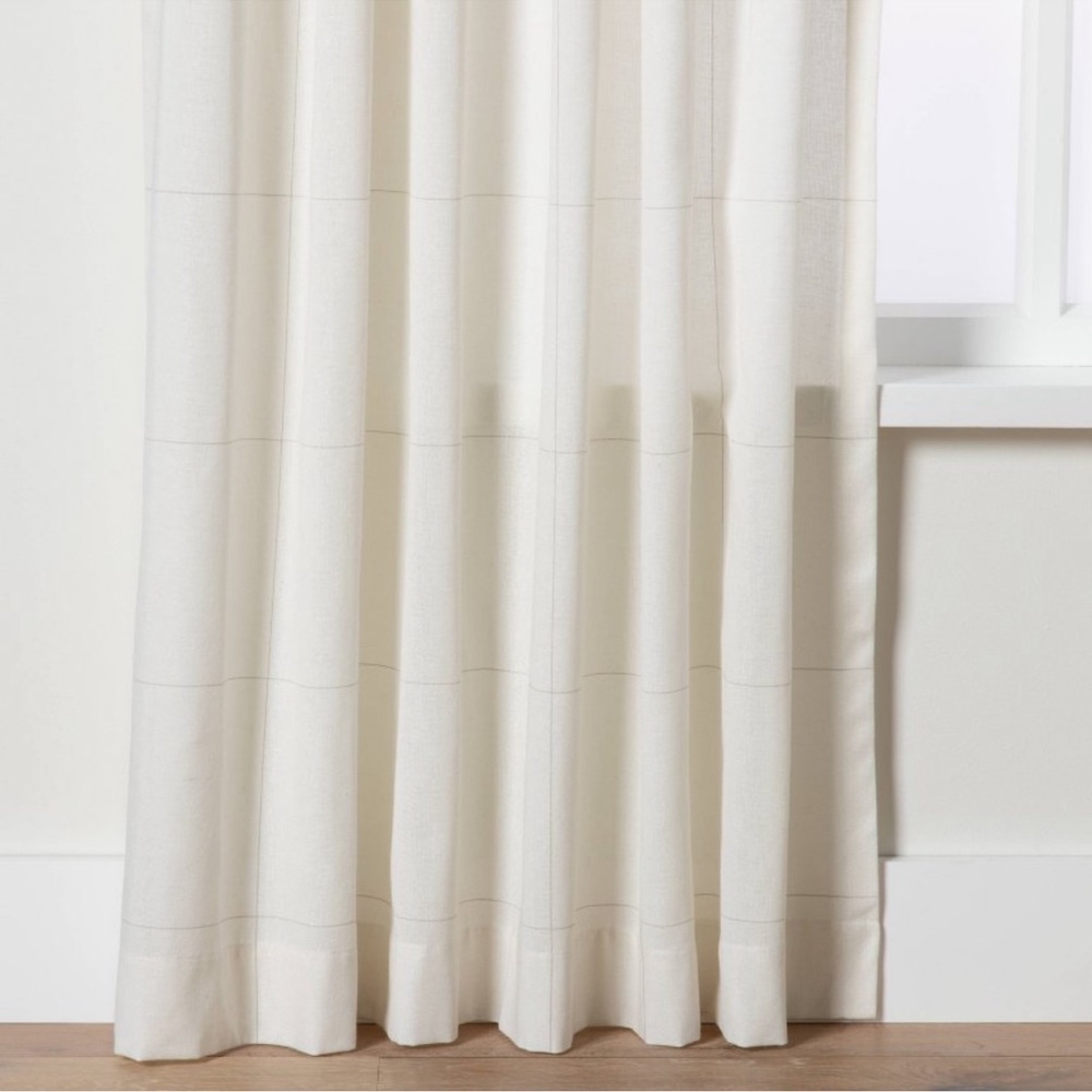 COPY - 2 panels! HEARTH&HAND  window panel Curtain Panel NWT gray railroad